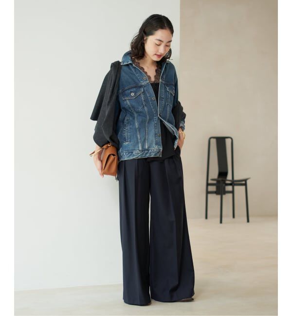 Plage「WO SE 2Tuck Wide パンツ」|スラックス|