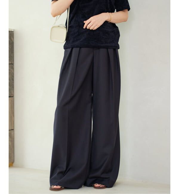 Plage「WO SE 2Tuck Wide パンツ」|スラックス|