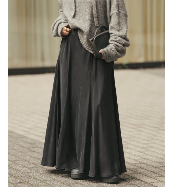 Plage「《追加》Washable Fibril フレア スカート」|スカート|ブラック