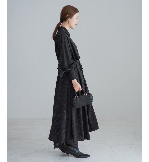 IENA「《WEB限定/追加》ドットサッシュワンピース」|ワンピース|