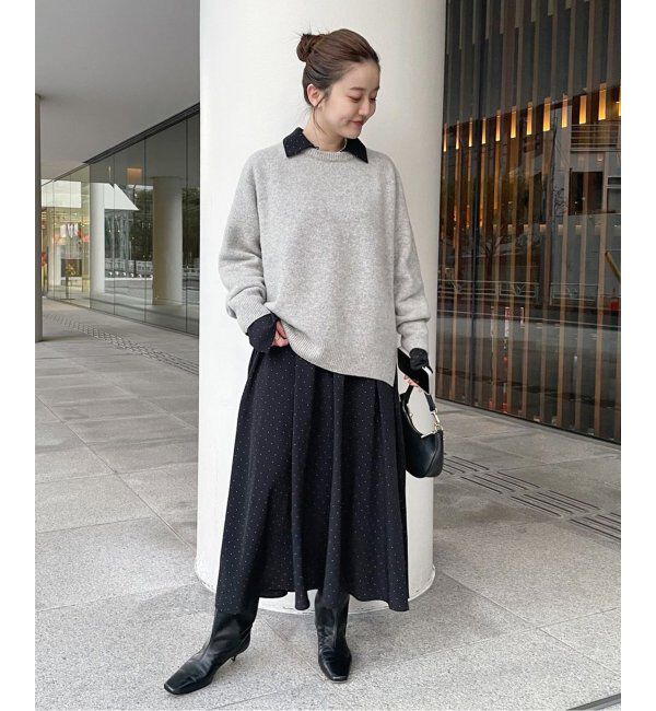 IENA「《WEB限定/追加》ドットサッシュワンピース」|ワンピース|