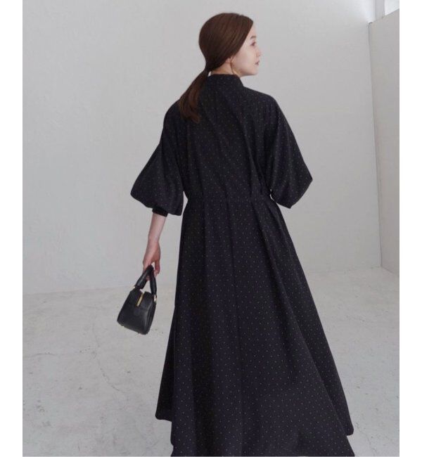 IENA「《WEB限定/追加》ドットサッシュワンピース」|ワンピース|