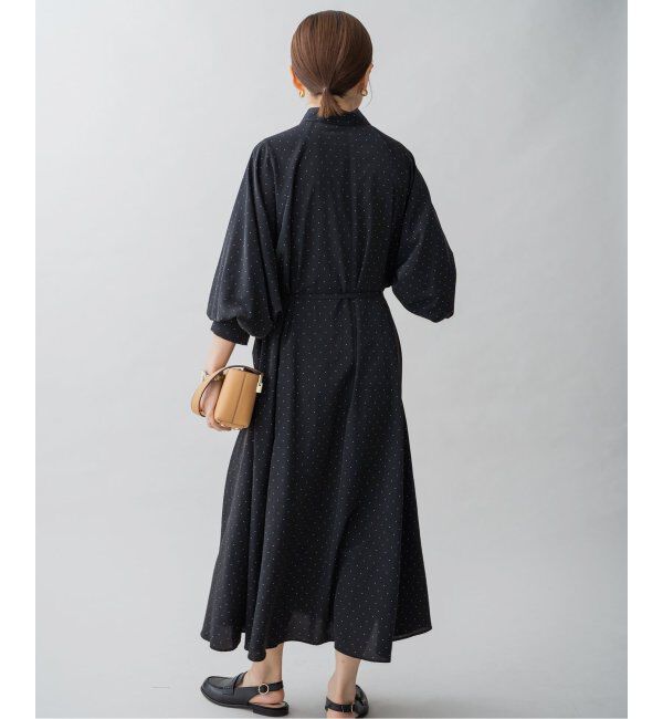 IENA「《WEB限定/追加》ドットサッシュワンピース」|ワンピース|