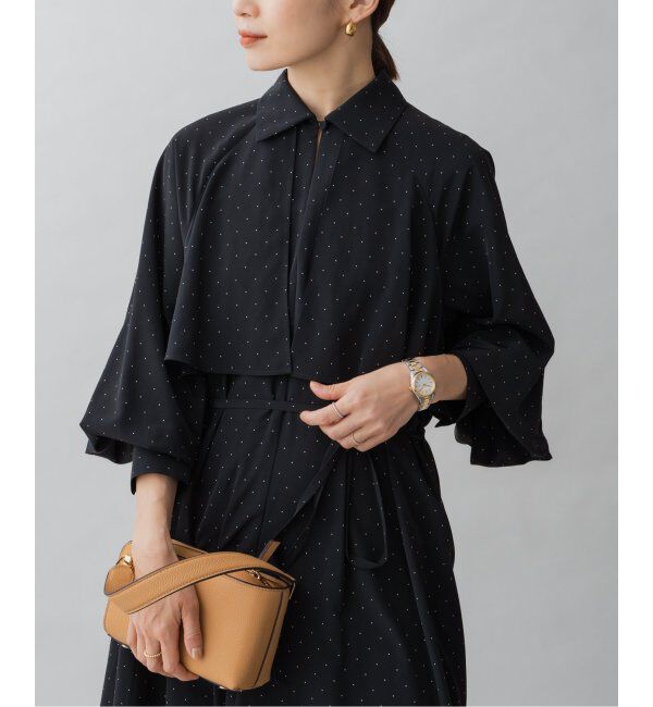 IENA「《WEB限定/追加》ドットサッシュワンピース」|ワンピース|