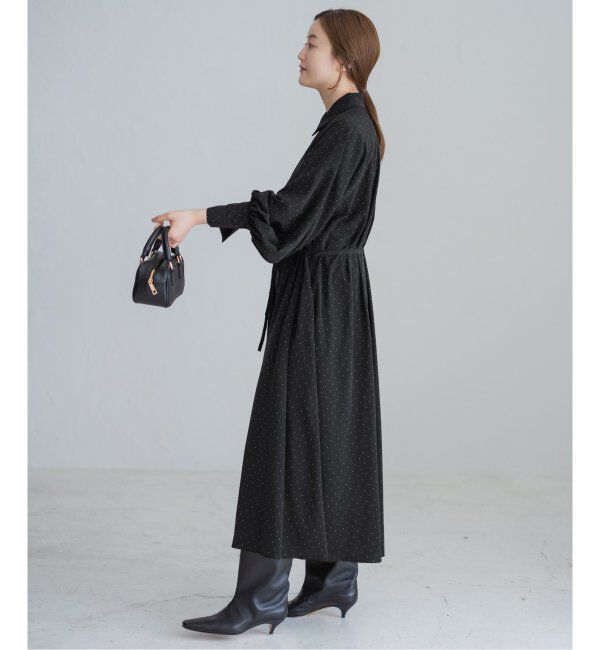 IENA「《WEB限定/追加》ドットサッシュワンピース」|ワンピース|