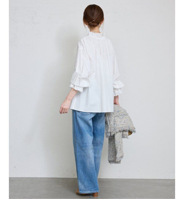 SLOBE IENA「《追加2》タイプライターフリルカラーブラウス」|シャツ・ブラウス|