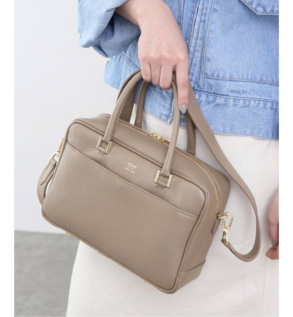 IENA「《追加3》Manuel MILANO/マニュエルミラノ レザーバッグ」|ハンドバッグ|ベージュ