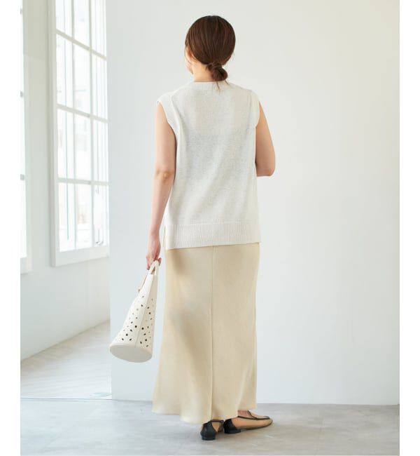 IENA「《WEB・一部店舗限定 追加12》ダブルサテンスカート」|スカート|