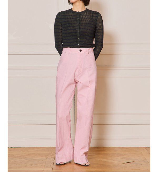 IENA LA BOUCLE「IENA LA BOUCLE 総針針抜きボーダークルーカーディガン」|ニット・セーター|