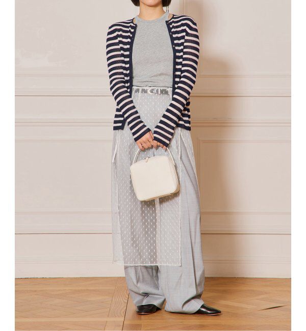 IENA LA BOUCLE「IENA LA BOUCLE 総針針抜きボーダークルーカーディガン」|ニット・セーター|