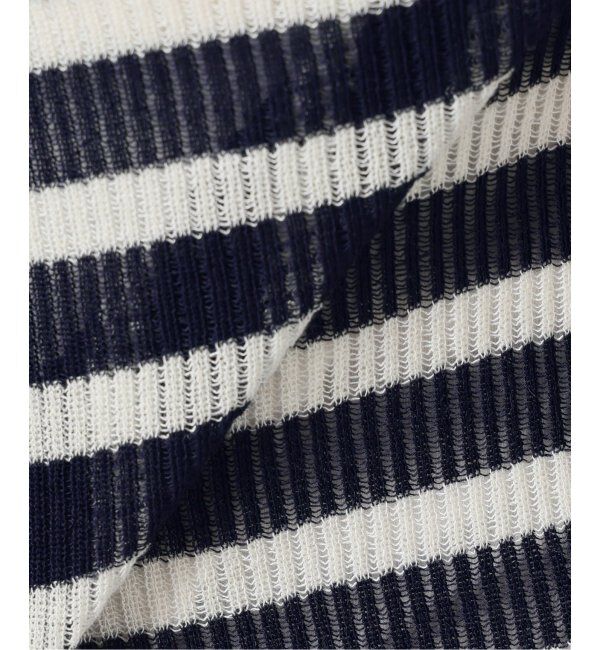 IENA LA BOUCLE「IENA LA BOUCLE 総針針抜きボーダークルーカーディガン」|ニット・セーター|