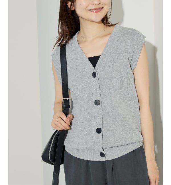 SLOBE IENA「《WEB限定/追加》総針Vネック ニットベスト」|ベスト・ジレ|