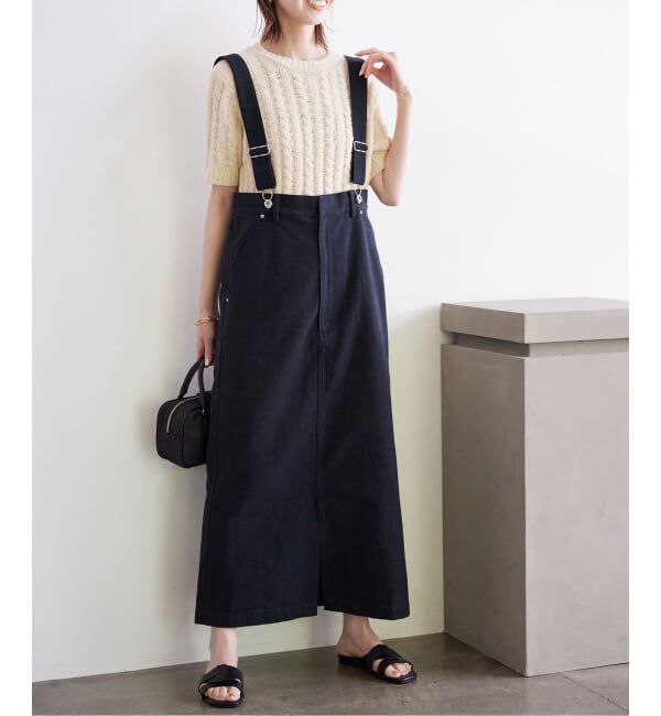 SLOBE IENA「《WEB限定/追加》ハイウエストジャンパースカート」|スカート|