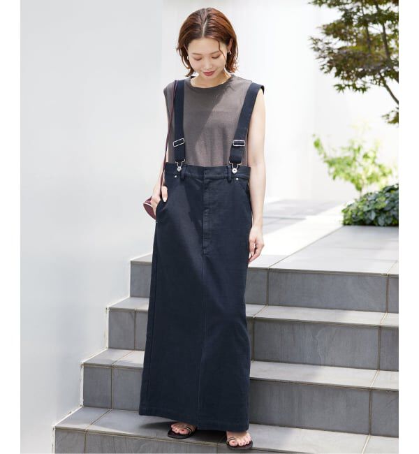 SLOBE IENA「《WEB限定/追加》ハイウエストジャンパースカート」|スカート|