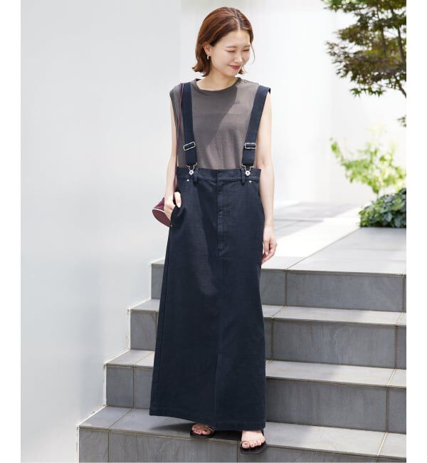 SLOBE IENA「《WEB限定/追加》ハイウエストジャンパースカート」|スカート|