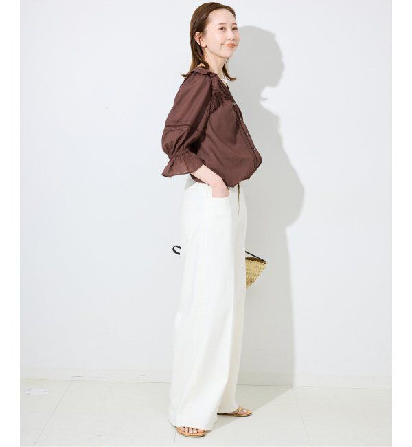 SLOBE IENA「《WEB限定/追加》コットンレーヨンレースブラウス」|シャツ・ブラウス|