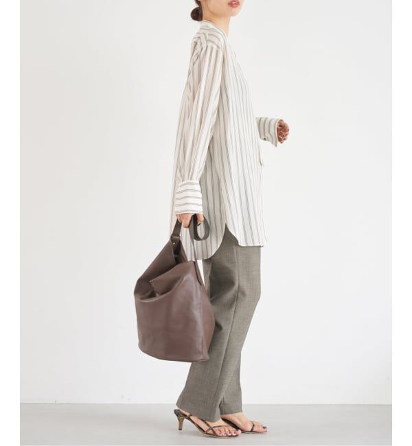 IENA「リヨセルストライプバンドカラーシャツ」|シャツ・ブラウス|