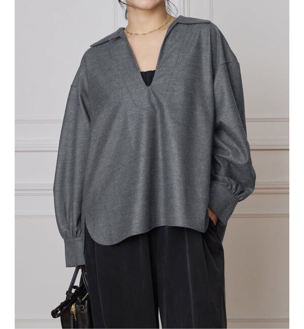 IENA LA BOUCLE「IENA LA BOUCLE ウールジャージスキッパーシャツ」|シャツ・ブラウス|