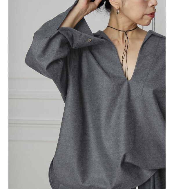 IENA LA BOUCLE「IENA LA BOUCLE ウールジャージスキッパーシャツ」|シャツ・ブラウス|