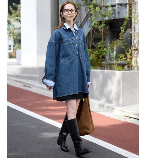 SLOBE IENA「《予約》LE DENIM フィールドオーバーチュニック」|シャツ・ブラウス|