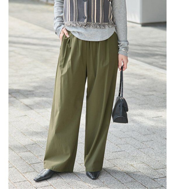 JOURNAL STANDARD「《WEB限定追加5》【接触冷感/防しわ/洗える/撥水】ナイロンストレッチワイドパンツ」|その他|カーキ