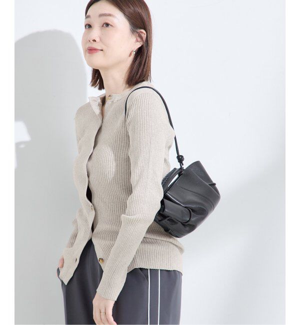 journal standard L'essage「ラメリブ クルーネック カーディガン」|カーディガン|