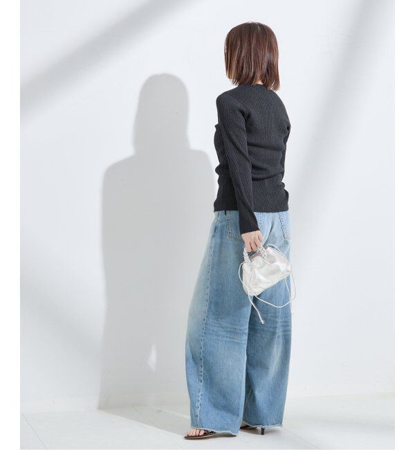 journal standard L'essage「ラメリブ クルーネック カーディガン」|カーディガン|