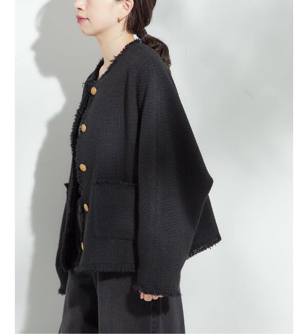 journal standard L'essage「《追加》【金子綾さん着用】GIOLICATWEED ドルマンジャケット」|ノーカラージャケット|