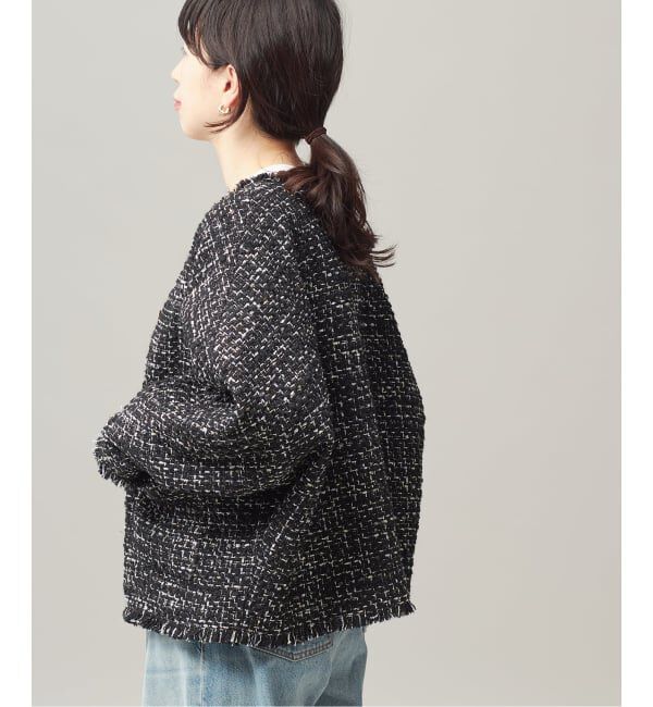 journal standard L'essage「《追加》【金子綾さん着用】GIOLICATWEED ドルマンジャケット」|ノーカラージャケット|