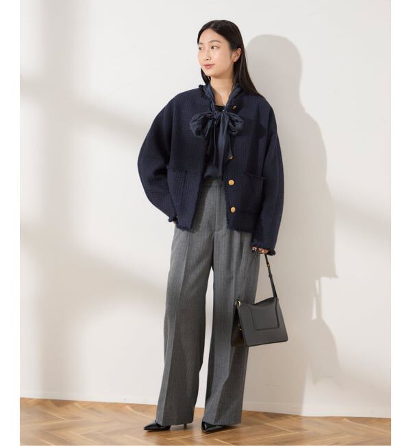 journal standard L'essage「《追加》【金子綾さん着用】GIOLICATWEED ドルマンジャケット」|ノーカラージャケット|