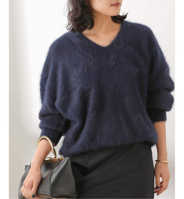 journal standard L'essage「《追加》FOX CASHMERE Vネックプルオーバー」|ニット・セーター|ネイビー
