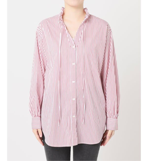 JOURNAL STANDARD relume「《追加3》ハイカウントストライプスタンドカラー2way」|シャツ・ブラウス|