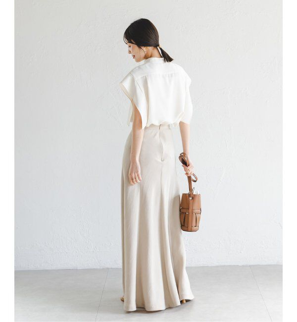 NOBLE「《WEB限定追加》スクエアースリーブフロントオープンブラウス」|シャツ・ブラウス|