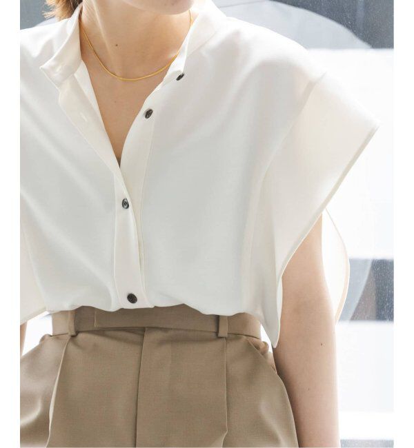 NOBLE「《WEB限定追加》スクエアースリーブフロントオープンブラウス」|シャツ・ブラウス|