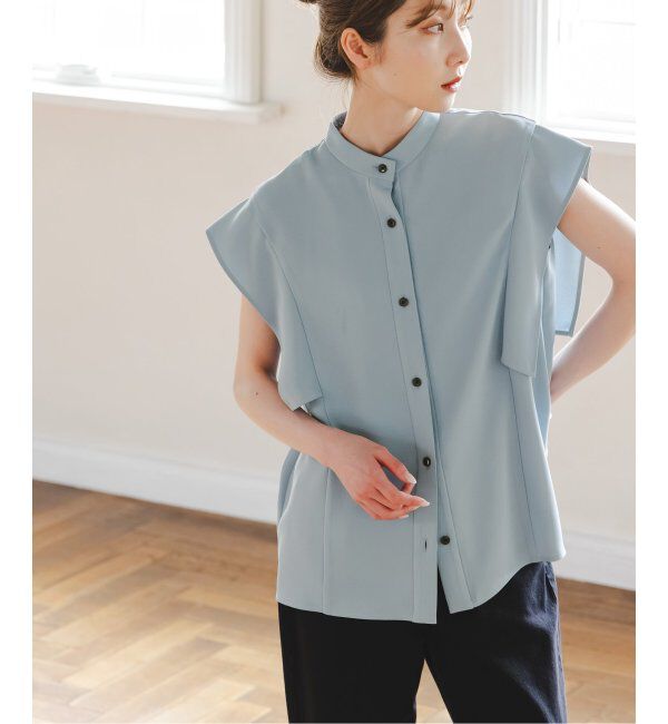 NOBLE「《WEB限定追加》スクエアースリーブフロントオープンブラウス」|シャツ・ブラウス|