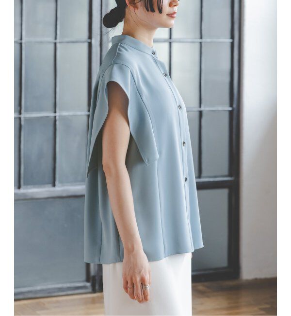 NOBLE「《WEB限定追加》スクエアースリーブフロントオープンブラウス」|シャツ・ブラウス|