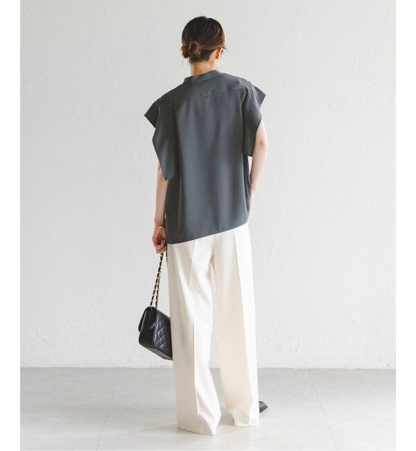 NOBLE「《WEB限定追加》スクエアースリーブフロントオープンブラウス」|シャツ・ブラウス|