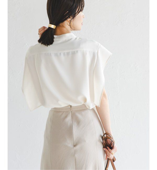 NOBLE「《WEB限定追加》スクエアースリーブフロントオープンブラウス」|シャツ・ブラウス|