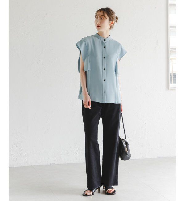 NOBLE「《WEB限定追加》スクエアースリーブフロントオープンブラウス」|シャツ・ブラウス|