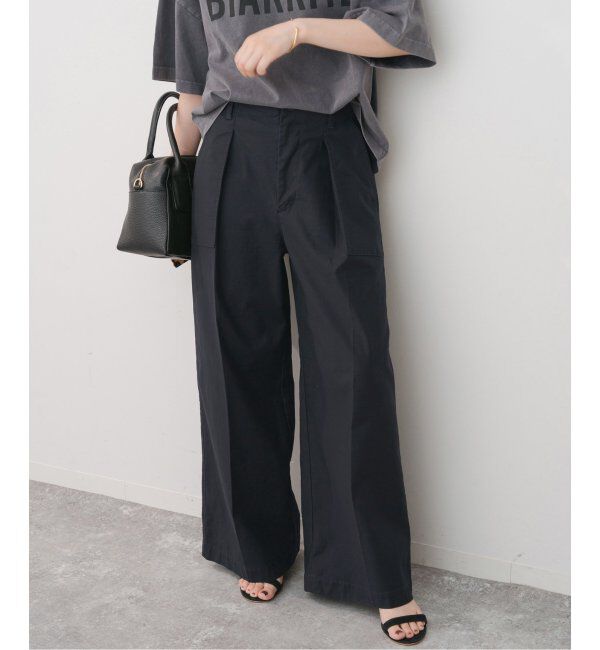 Spick and Span「バックサテンカーゴワイドパンツ」|カーゴ|