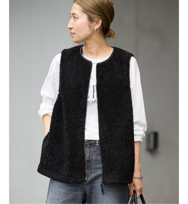 FRAMeWORK「≪追加 / 手洗い可能≫ボアベスト」|ダウンベスト・ベスト|ブラック