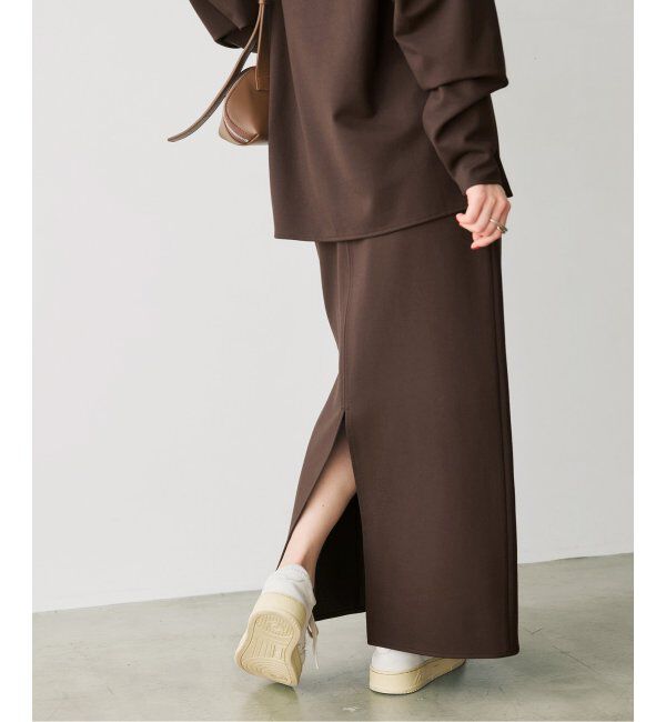 Spick and Span「ソフトポンチIラインスカート」|スカート|ブラウン B
