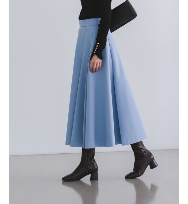 NOBLE「ダブルクロスタックスカート」|スカート|ブルー