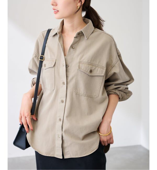 FRAMeWORK「CHINO SLOUCHY シャツ」|シャツ・ブラウス|ベージュ