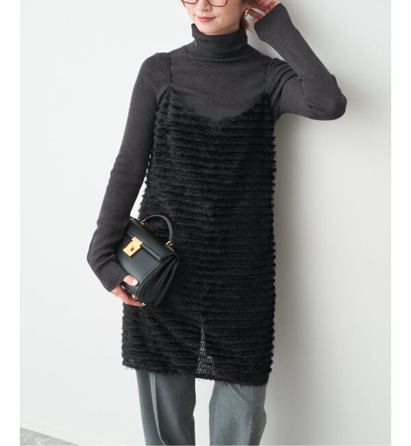 Spick and Span「フリンジジャガードキャミワンピース」|ワンピース|ブラック