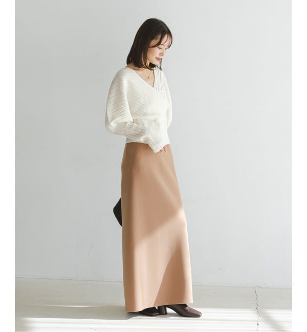 NOBLE「カシュクールランダムリブニットプルオーバー」|ニット・セーター|