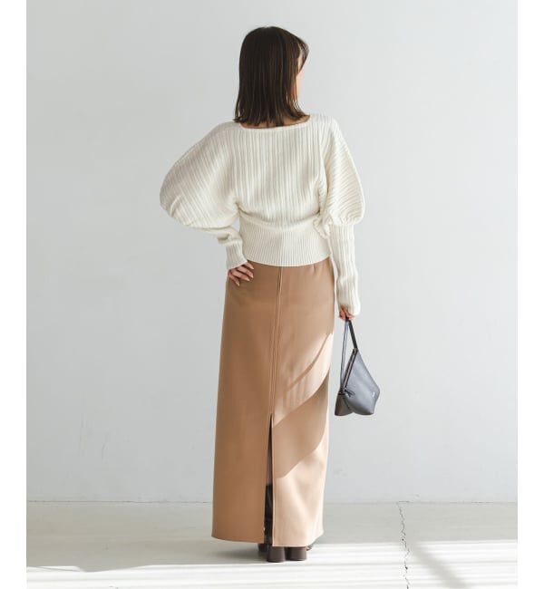 NOBLE「カシュクールランダムリブニットプルオーバー」|ニット・セーター|