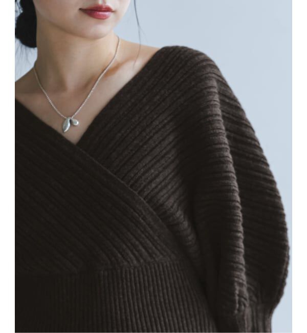 NOBLE「カシュクールランダムリブニットプルオーバー」|ニット・セーター|