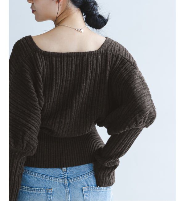 NOBLE「カシュクールランダムリブニットプルオーバー」|ニット・セーター|