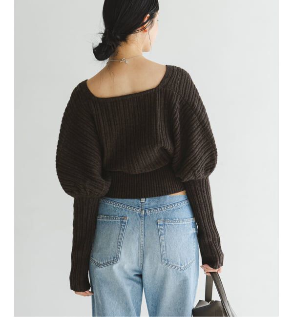 NOBLE「カシュクールランダムリブニットプルオーバー」|ニット・セーター|